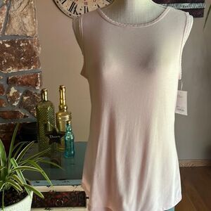Women’s croft & Barrow Scallop-Trim Tank Top Size Small Blush Mist
